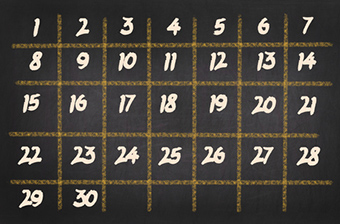 calendrier 30 jours