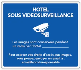 panneau vidéosurveillance hôtel