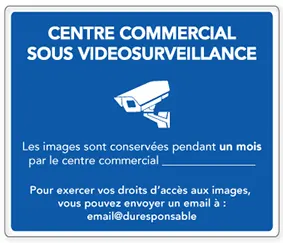 panneau vidéosurveillance centre commercial