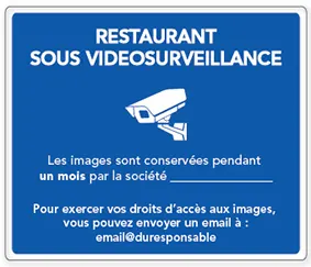panneau restaurant sous vidéoprotection
